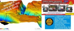 H�bkov� profily zobrazen� na mape sonaru HDS s GPS navig�torom a plastick�m vykreslen� priestorovej sondy do mapy u HDS Gen2